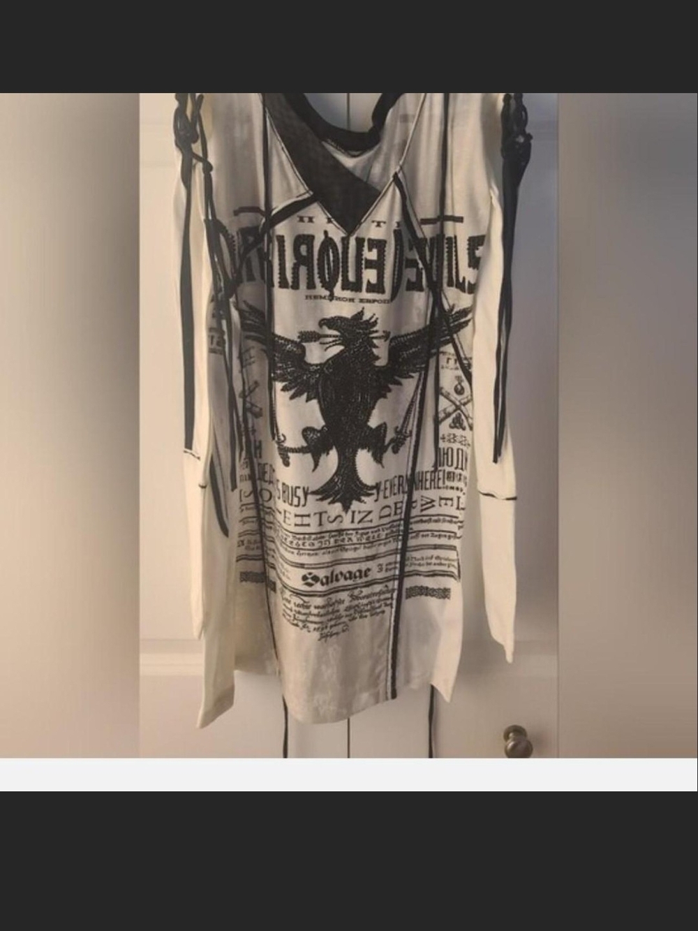 Salvage Vintage Htf Graphic Lace-Up Mini Dress. XS/S